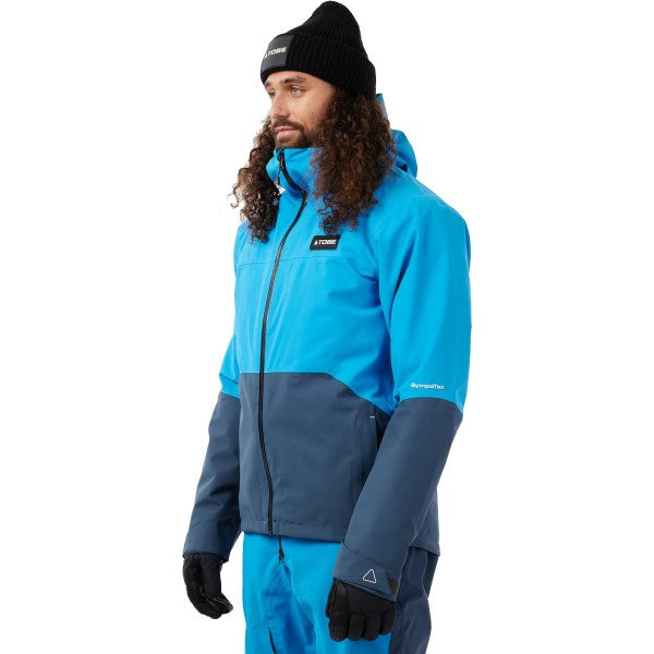 Manteau de Motoneige Apto 3 en 1 - Liquidation Bleu/Gris Essayage Homme incliné de face