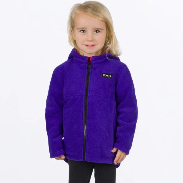 Manteau Ride Réversible enfant rose mauve, deuxième face