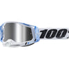 Lunettes de Motocross Racecraft 2 à Lentille Miroir Blanc/Bleu