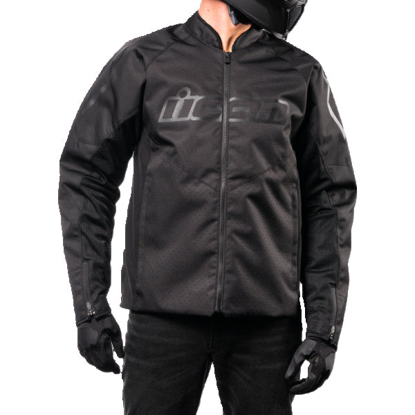 Manteau de Moto Hooligan Mc Noir, en face