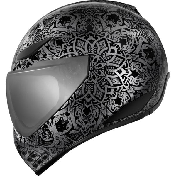 Casque Intégral de Moto Domain Gravitas Argent/Noir de droite