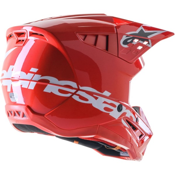 Casque de Motocross Supertech M5 Corp Rouge incliné de dos