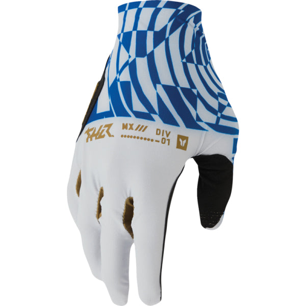 Gants de Motocross Sportmode Mind Control Thor Noir/Bleu/Blanc, paume