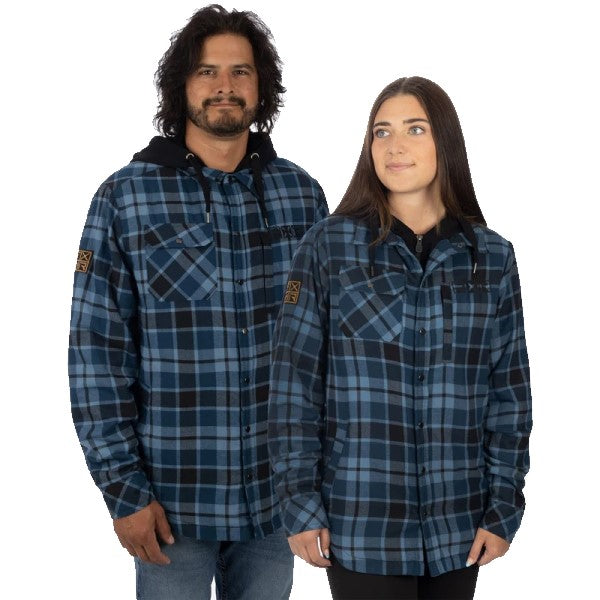 Manteau Flanelle Timber Isolé Unisexe Bleu