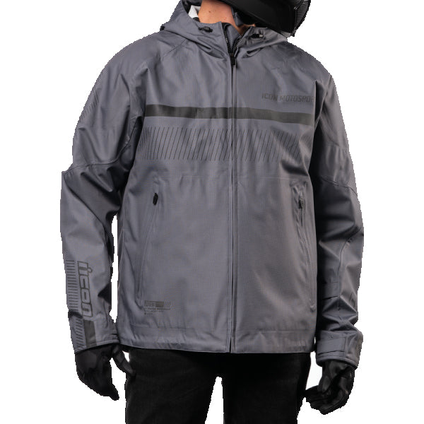 Manteau Imperméable de Moto PDX3 Gris, de face