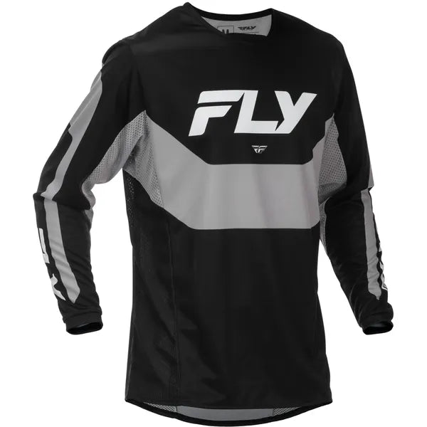 Chandail de Motocross Kinetic/fly/noir gris, de face