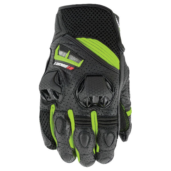 Gants de Moto Courts en Cuir Speedmaster Air Noir/Vert