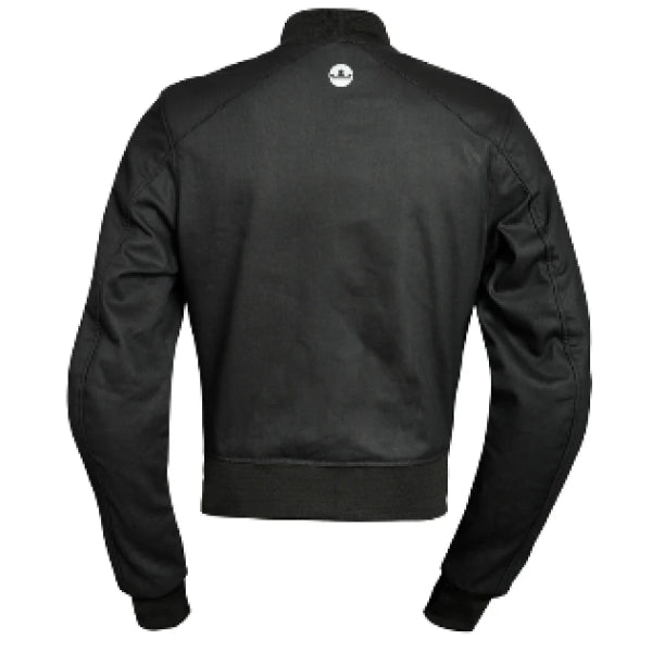 Manteau de Moto Cruz Waxed Femme Noir, Dos