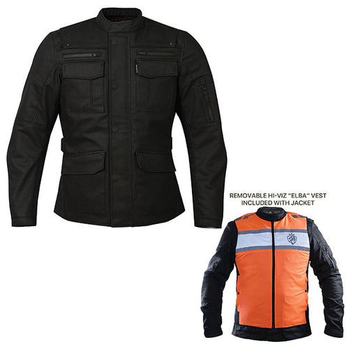 Manteau de Moto Imperméable Penn Waxed Noir