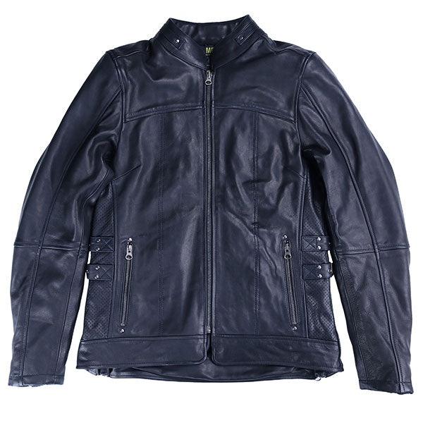 Manteau de Moto en Cuir Bergen Femme Noir