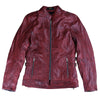 Manteau de Moto en Cuir Bergen Femme Rouge