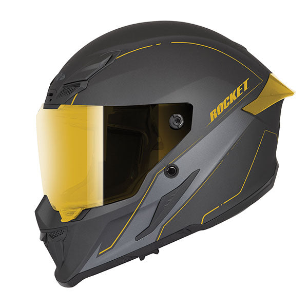 Casque Intégral de Moto RKT 240 Solar Flare Noir Mat/Or