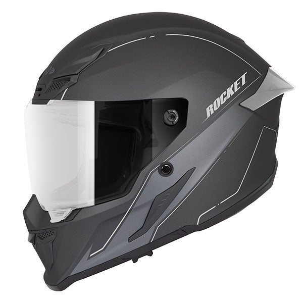 Casque Intégral de Moto RKT 240 Solar Flare Noir Mat/Argent