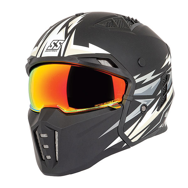 Casque Intégral de Moto SS2450 Trial by Fire StreetFighter Blanc