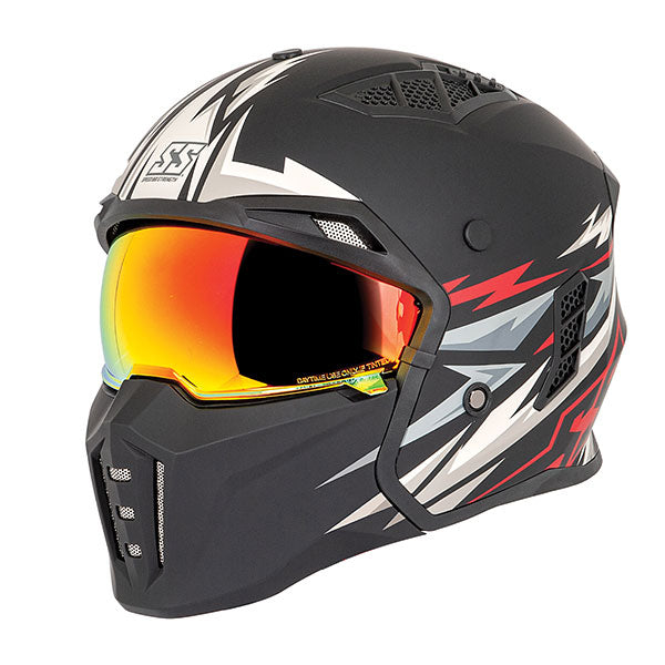 Casque Intégral de Moto SS2450 Trial by Fire StreetFighter Rouge