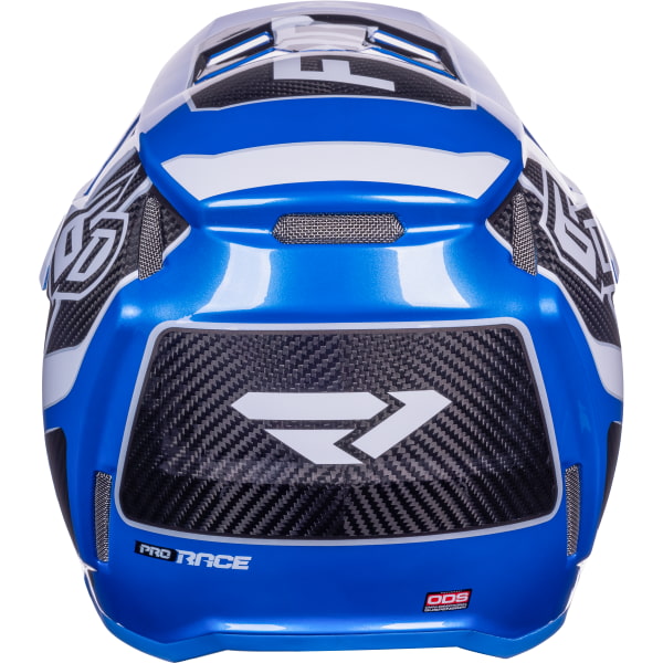 Casque de Motocross 6D ATR-3 Carbone Noir/Bleu/Blanc de dos