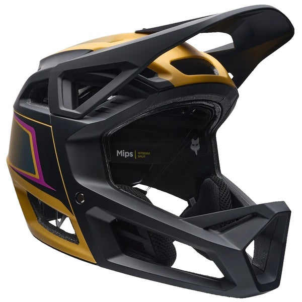 Casque Intégral de Vélo Proframe RS Heatstack Jaune/Noir incliné de face