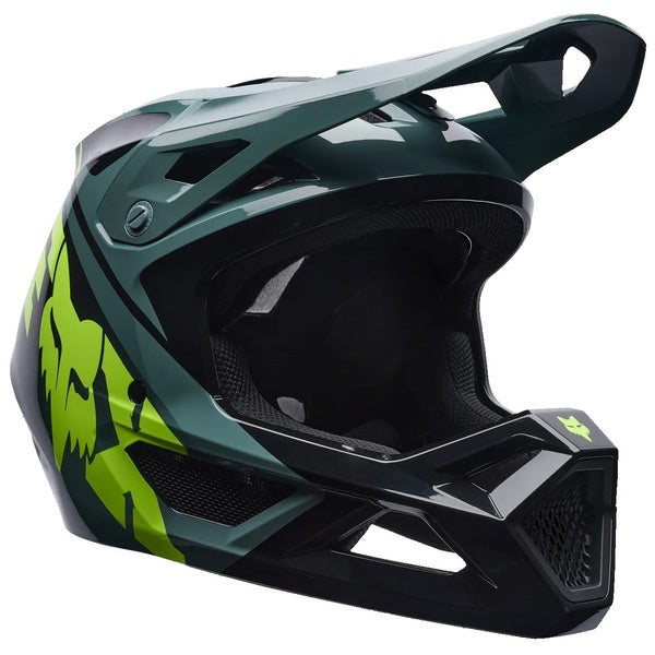Casque Intégral de Vélo Rampage Foundry Vert/Noir incliné de face