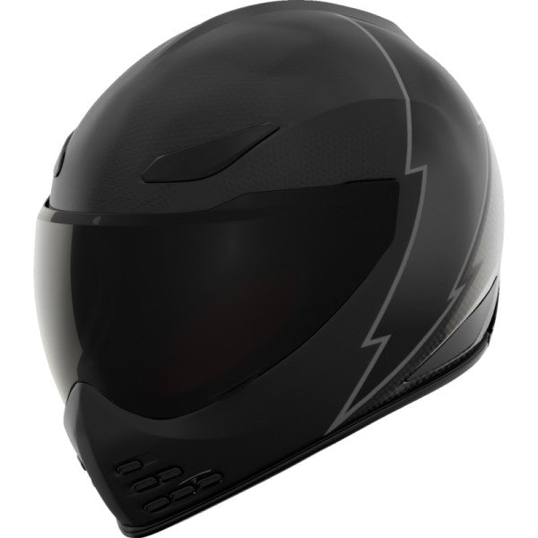 Casque Intégral de Moto Domain Slabtown Noir incliné de face