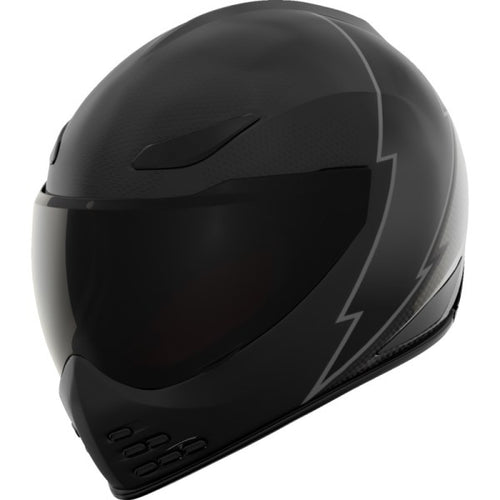 Casque Intégral de Moto Domain Slabtown Noir incliné de face