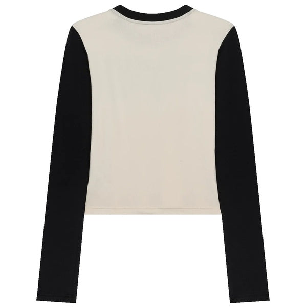 Chandail Coldpress Rib Femme Blanc/Noir de dos