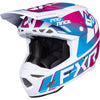 Casque de Motocross 6D ATR-3 Carbone Bleu/Rose incliné de droite