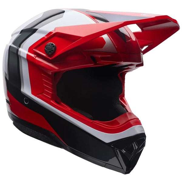 Casque de Motocross Moto-10 Mips Rouge/Gris incliné de face