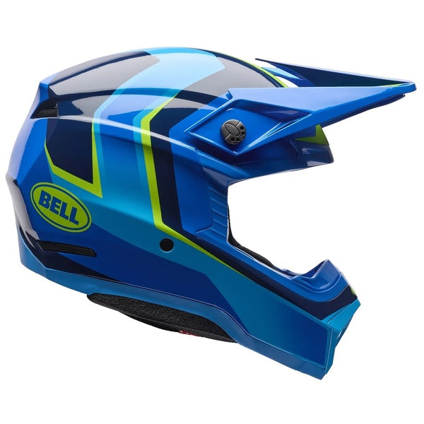 Casque de Motocross Moto-10 Mips Bleu/Vert de gauche