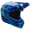 Casque de Motocross Moto-10 Mips Bleu/Vert incliné de face