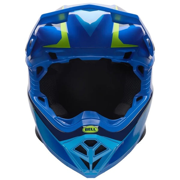 Casque de Motocross Moto-10 Mips Bleu/Vert de face