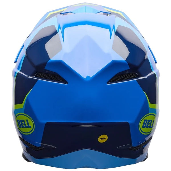 Casque de Motocross Moto-10 Mips Bleu/Vert de dos