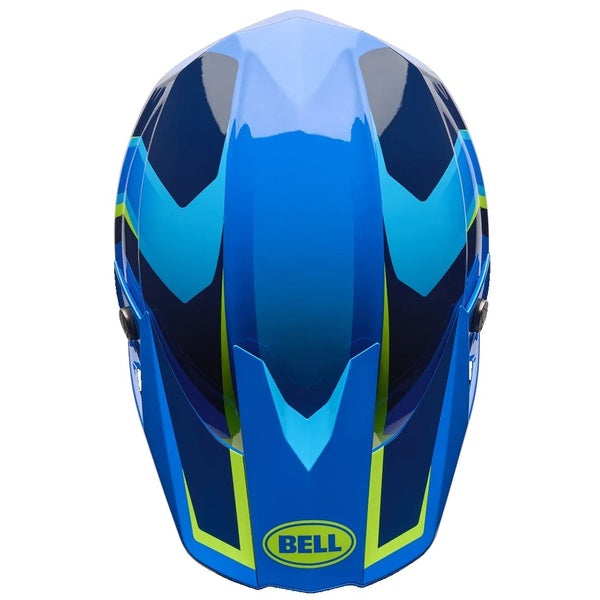 Casque de Motocross Moto-10 Mips Bleu/Vert de dessus