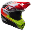Casque de Motocross Moto-10 Mips Rouge/Jaune incliné de face