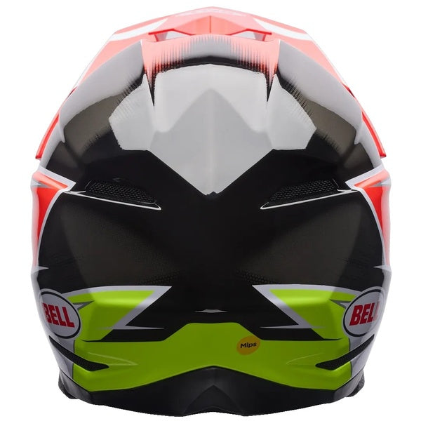 Casque de Motocross Moto-10 Mips Rouge/Jaune de dos