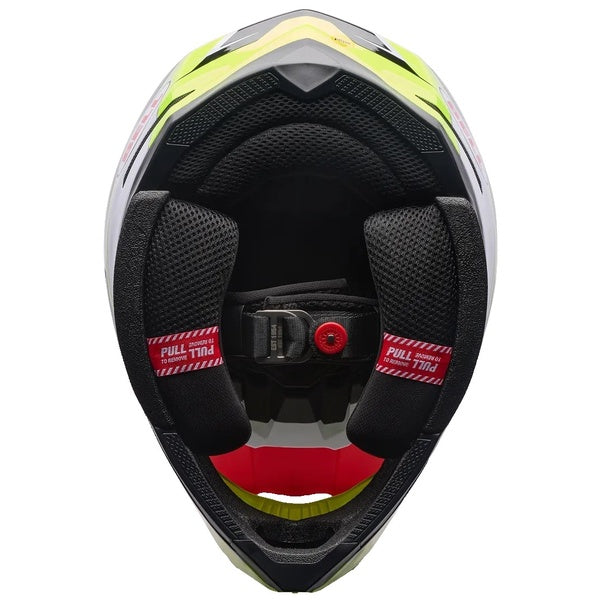 Casque de Motocross Moto-10 Mips Rouge/Jaune de dessous