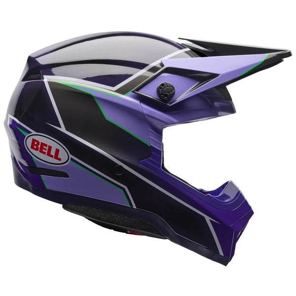 Casque de Motocross Moto-10 Mips Mauve/Noir de gauche