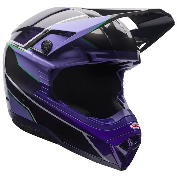 Casque de Motocross Moto-10 Mips Mauve/Noir incliné de face