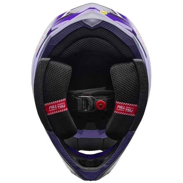 Casque de Motocross Moto-10 Mips Mauve/Noir de dessous