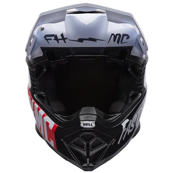 Casque de Motocross Moto-10 Fasthouse Blanc/Noir, de face
