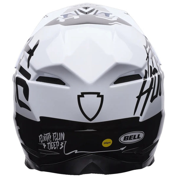 Casque de Motocross Moto-10 Fasthouse Blanc/Noir, de dos