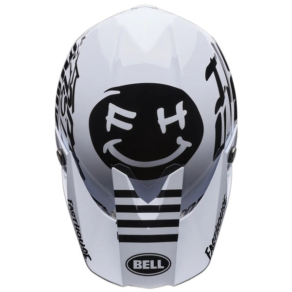 Casque de Motocross Moto-10 Fasthouse Blanc/Noir, de dessus