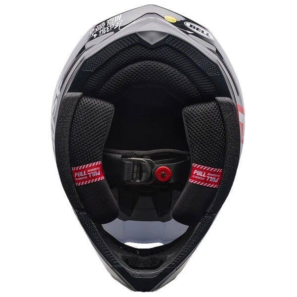 Casque de Motocross Moto-10 Fasthouse Blanc/Noir, de dessous
