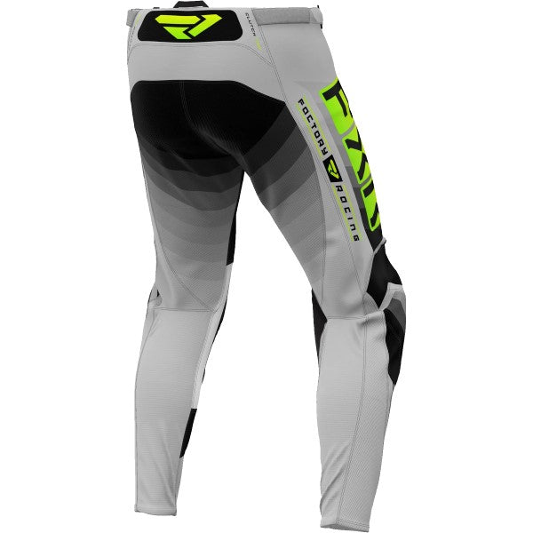 Pantalon de Motocross Clutch Pro FXR Gris/Vert de derrière