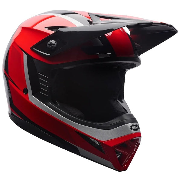 Casque de Motocross MX-10 MIPS Rouge/Noir incliné de face