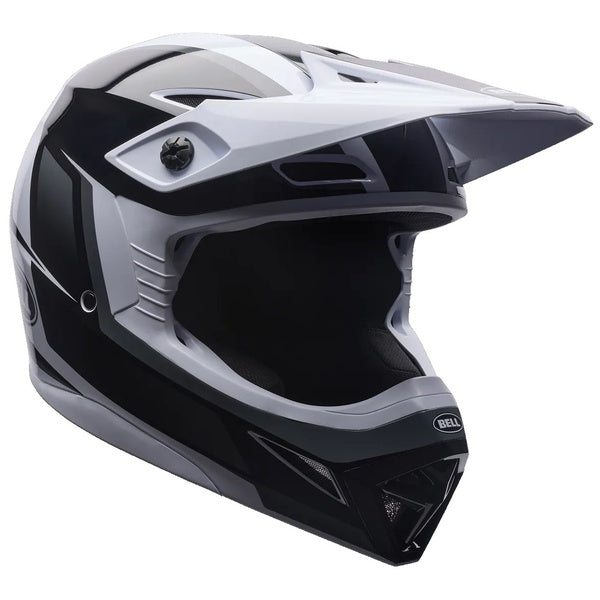 Casque de Motocross MX-10 MIPS Blanc/Noir incliné de face