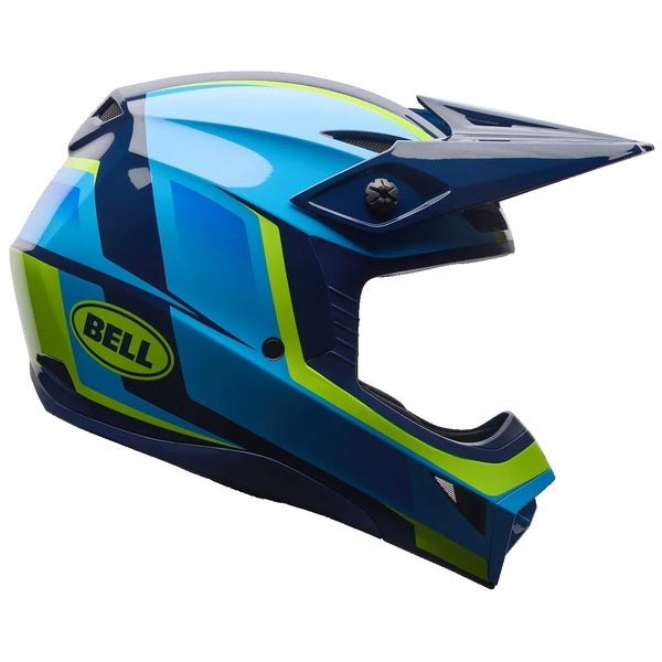 Casque de Motocross MX-10 MIPS Bleu/Vert de gauche