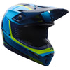 Casque de Motocross MX-10 MIPS Bleu/Vert incliné de face