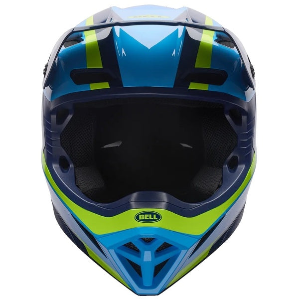Casque de Motocross MX-10 MIPS Bleu/Vert de face