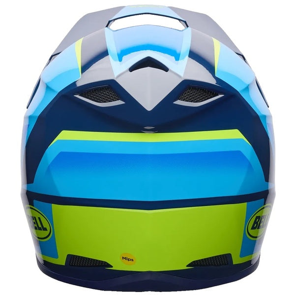 Casque de Motocross MX-10 MIPS Bleu/Vert de dos