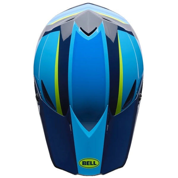 Casque de Motocross MX-10 MIPS Bleu/Vert de dessus